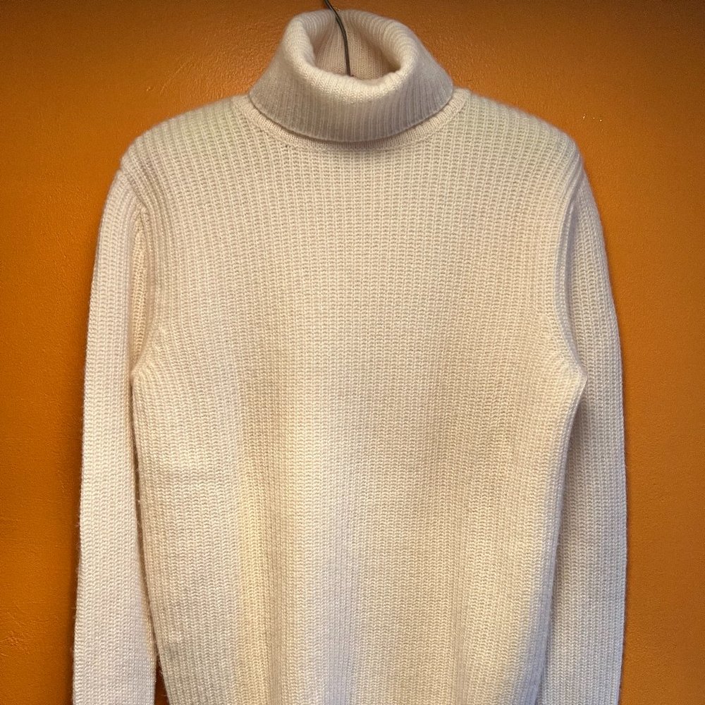 Cream Cashmere (100%) 2-Ply Turtleneck Tunic